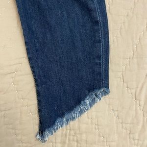 Joe’s denim, skinny ankle, with fringed bottom